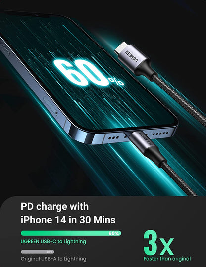 USB C to Lightning Cable 6FT - Mfi Certification Lightning Cable Compatible with Iphone 14/14 Pro/14 Pro Max, Iphone 13/12/11/X/XR/XS/8 Series, Ipad 9, Airpods Pro, and More